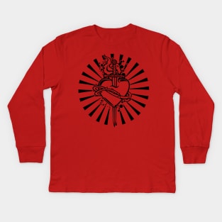 Sacred Heart Tattoo Design Kids Long Sleeve T-Shirt